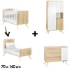 Commodes|Lits 70X140 Évolutifs* Chambre Seventies : Lit 70x140 + Commode + Armoire de Sauthon Baby's Sweet Home