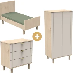 Commodes|Lits 70X140 Évolutifs* Chambre Solène : Lit 70 x 140 cm + Armoire + Commode de Sauthon Baby's Sweet Home