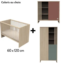 Commodes* Chambre Tokyo : Lit 60x120 + Commode + Armoire de Sauthon Baby's Sweet Home