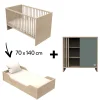 Lits 70X140 Évolutifs|Commodes* Chambre Tokyo Duo : Lit 70 x 140 cm + Commode de Sauthon Baby's Sweet Home