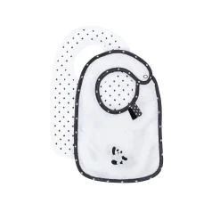 Bavoirs*Sauthon Baby's Sweet Home Chao Chao Lot de 2 Bavoirs 0-1 mois de Noir