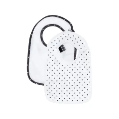 Bavoirs*Sauthon Baby's Sweet Home Chao Chao Lot de 2 Bavoirs 0-1 mois de Noir