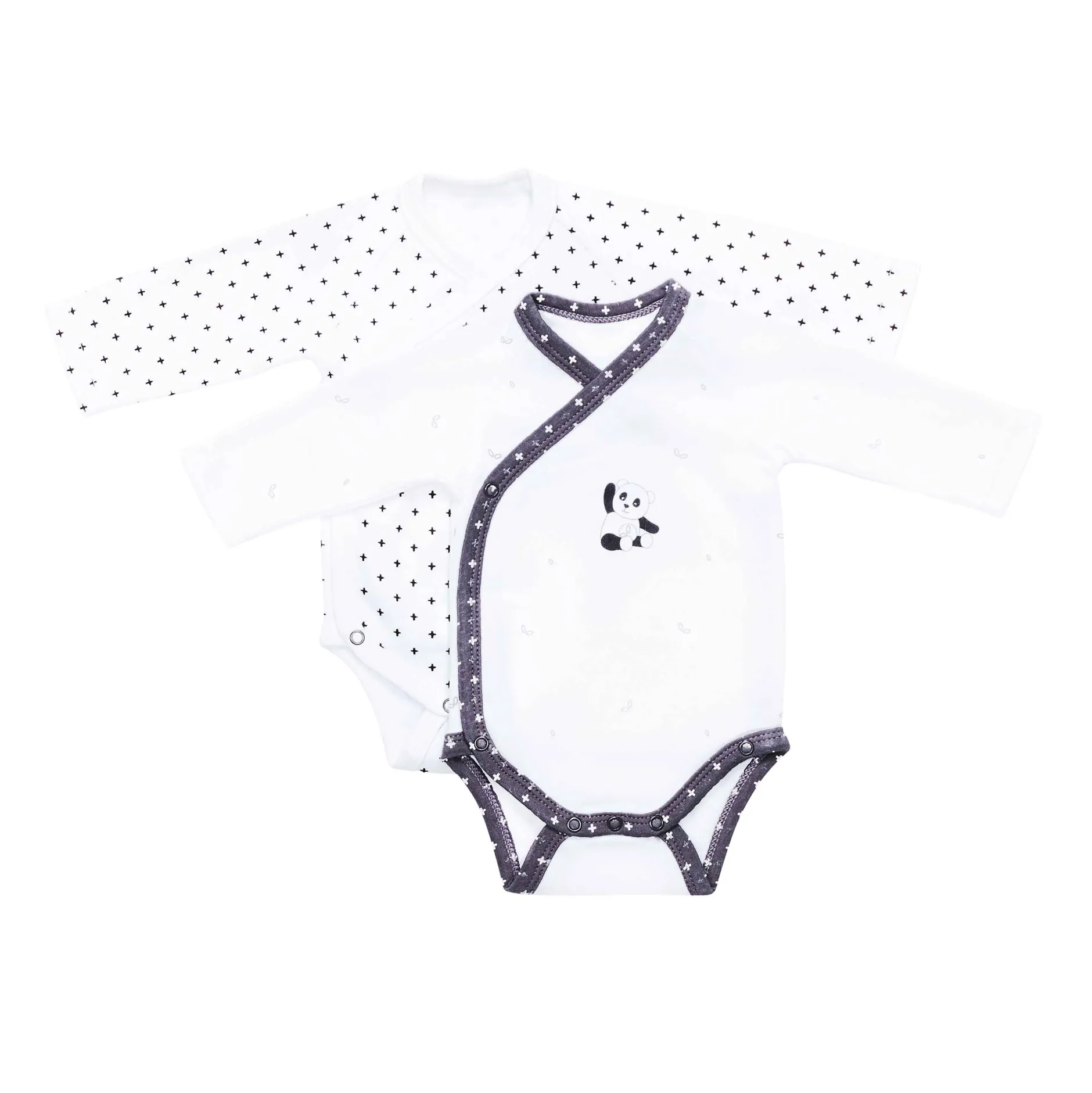 Bodies|Bodies*Sauthon Baby's Sweet Home Chao Chao Lot de 2 bodies Naissance de Blanc et Noir