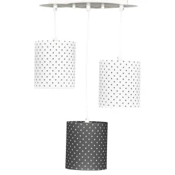 Lampes*Sauthon Baby's Sweet Home Chao Chao suspension lumineuse trio de Blanc/Gris