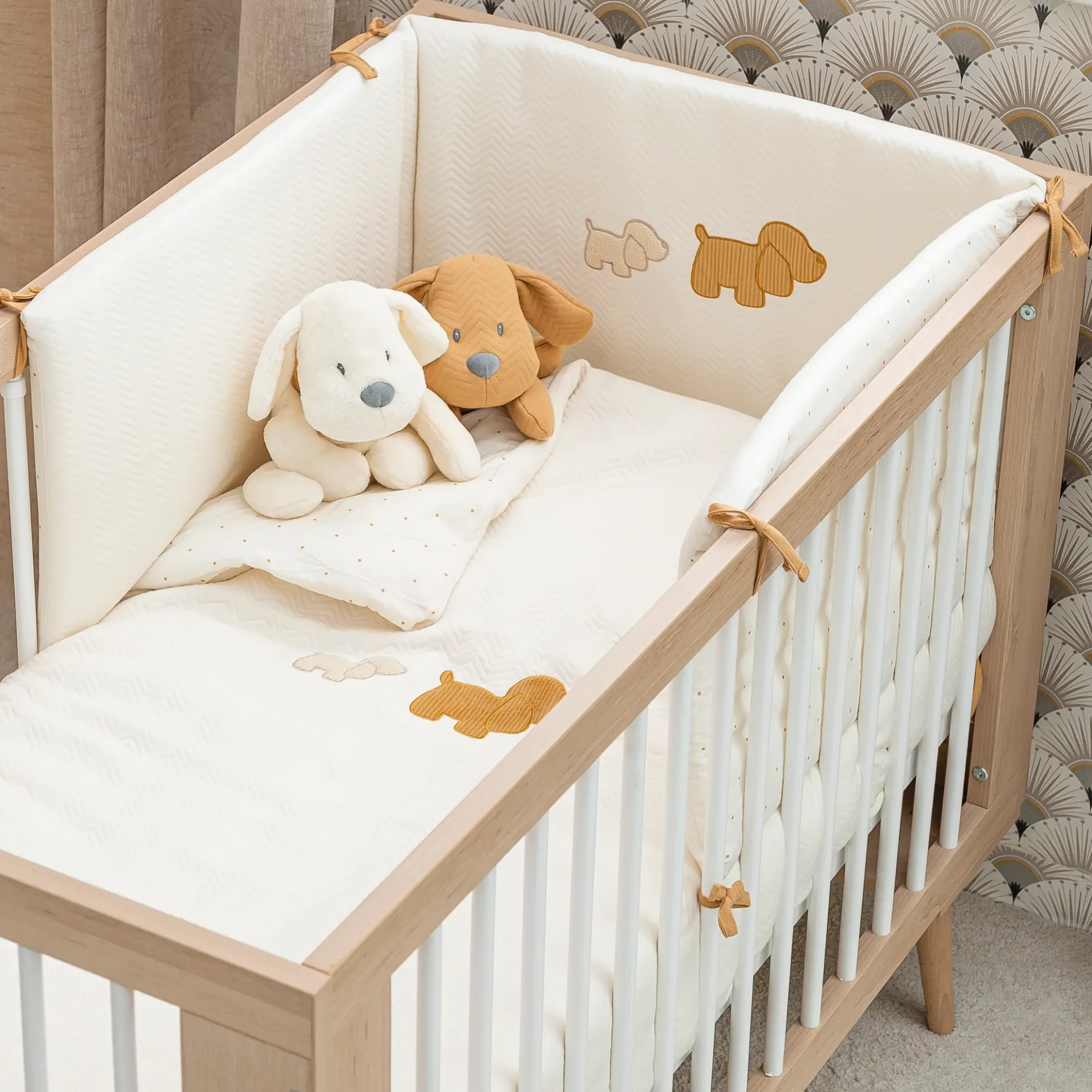 Tours De Lit|Gigoteuses & Nids D'Ange*Nattou Charlie Tour de lit 180 x 35 cm de Vanille