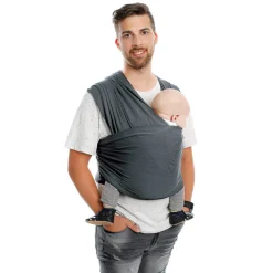 Écharpes De Portage|Tout Pour Vos Balades*Babylonia Écharpe de portage extensible Tricot-Slen bambou bio de Smokey Grey