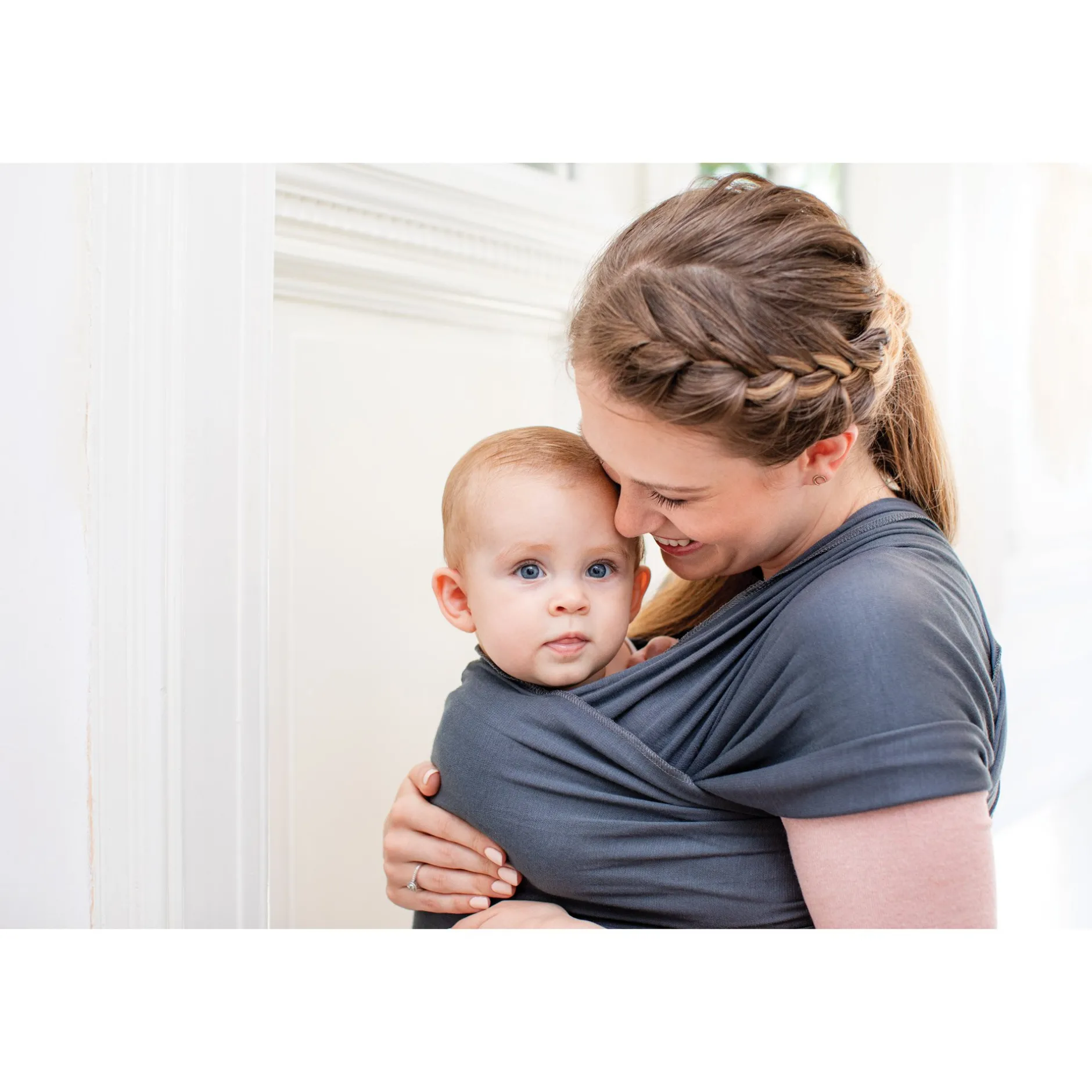 Écharpes De Portage|Tout Pour Vos Balades*Babylonia Écharpe de portage extensible Tricot-Slen bambou bio de Smokey Grey