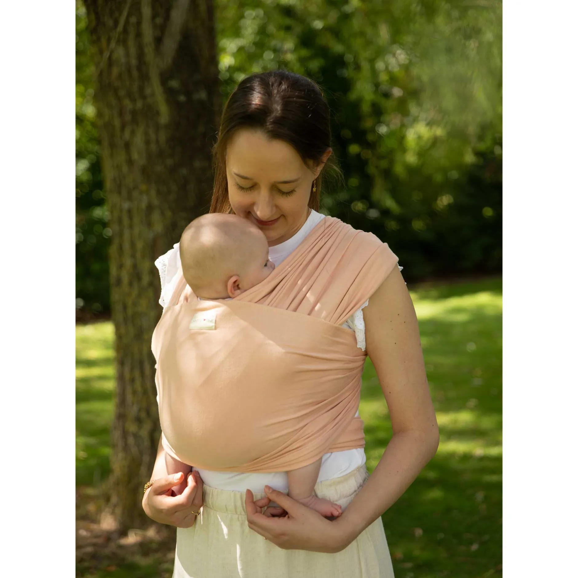 Tout Pour Vos Balades|Écharpes De Portage*Babylonia Écharpe de portage extensible Tricot-Slen bambou bio de Pêche