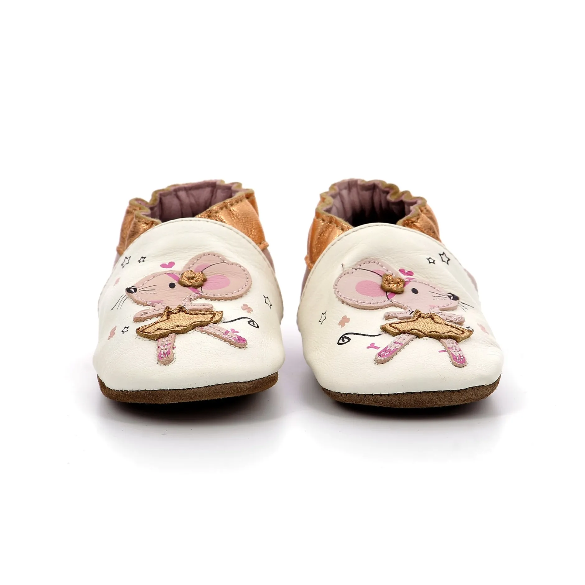 Chaussettes, Collants, Chaussons*Robeez Chaussons Dancing Mouse 17/18 de Blanc rose Glitter