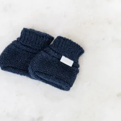 Collection Tricot|Bonnets, Moufles, Chaussons*P'tit bisou Chaussons tricot 1 mois de Marine