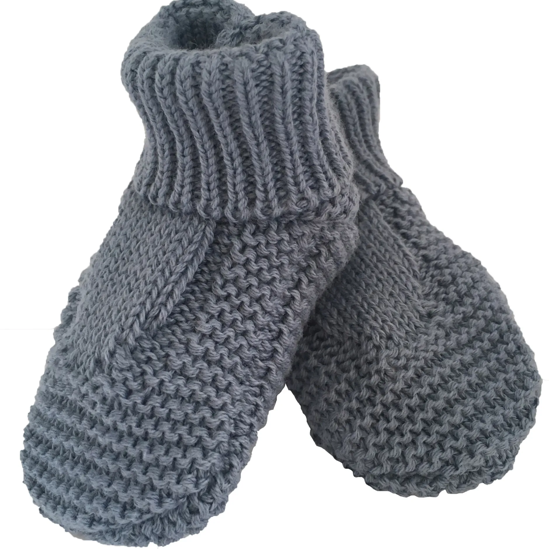 Collection Tricot|Bonnets, Moufles, Chaussons*P'tit bisou Chaussons Tricot Les Tout Petits Chats Taille unique de Bleu Orage