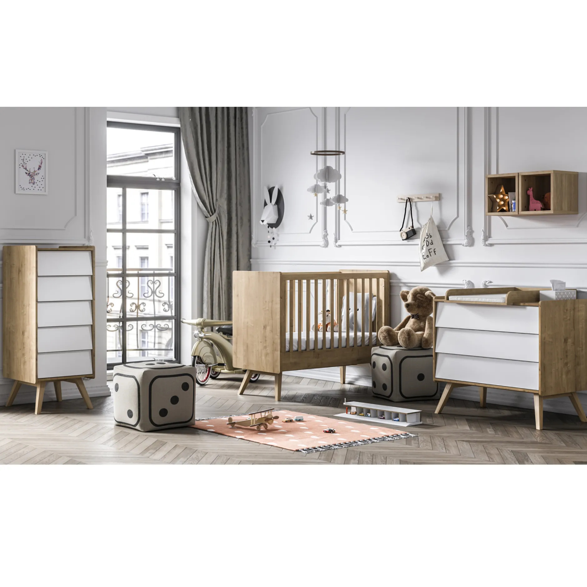 Commodes|Commodes*Vox Chiffonnier Vintage de Bois / Blanc