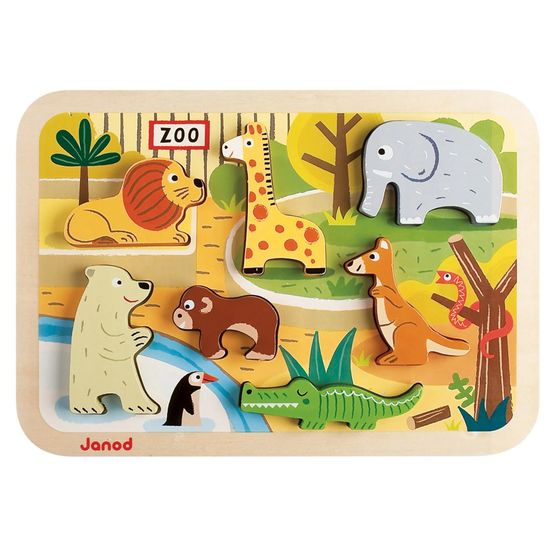 Puzzle|Jouets En Bois*Janod Chunky Puzzle bois 7 pièces de Marin