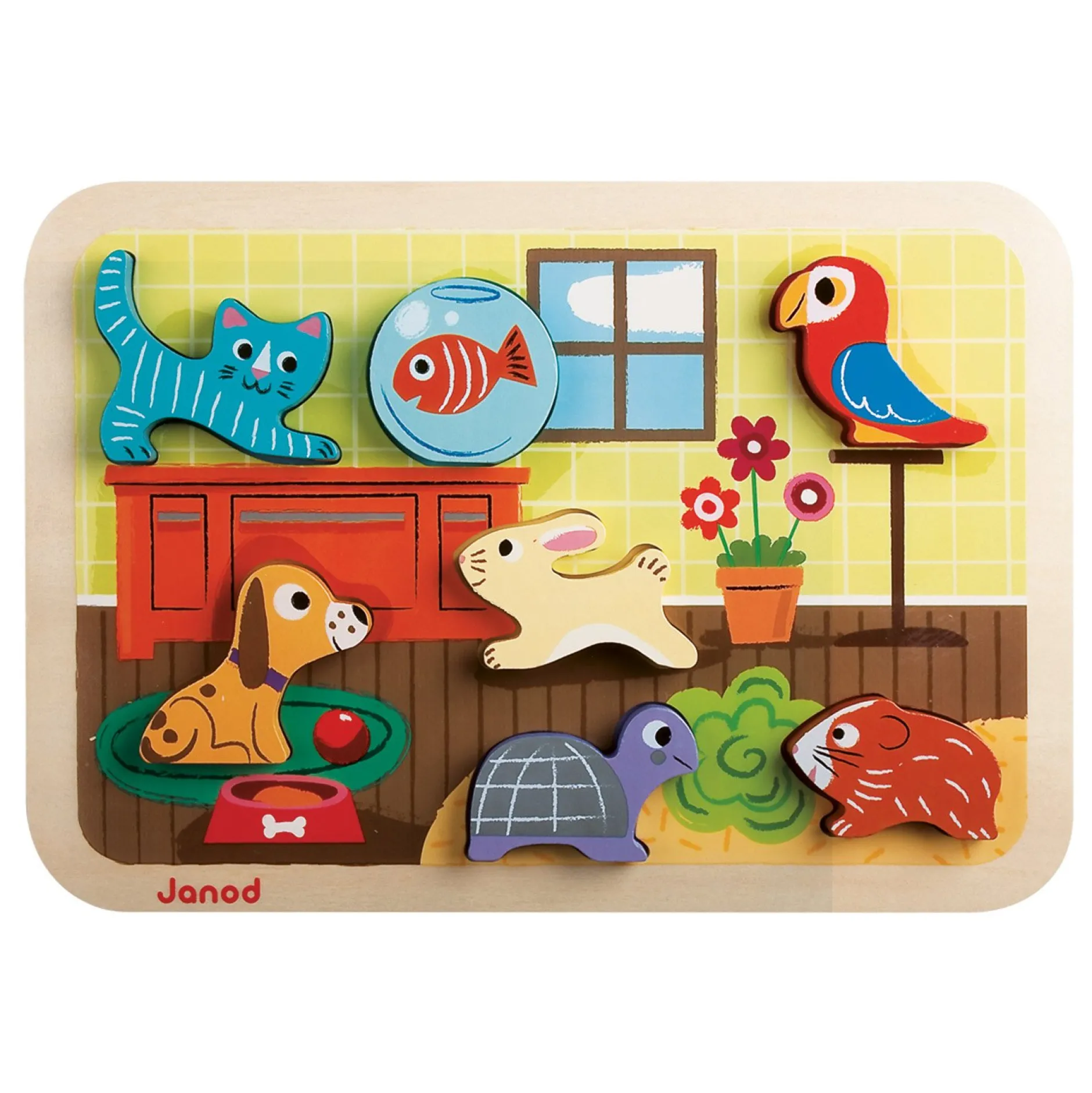 Puzzle|Jouets En Bois*Janod Chunky Puzzle bois 7 pièces de Marin