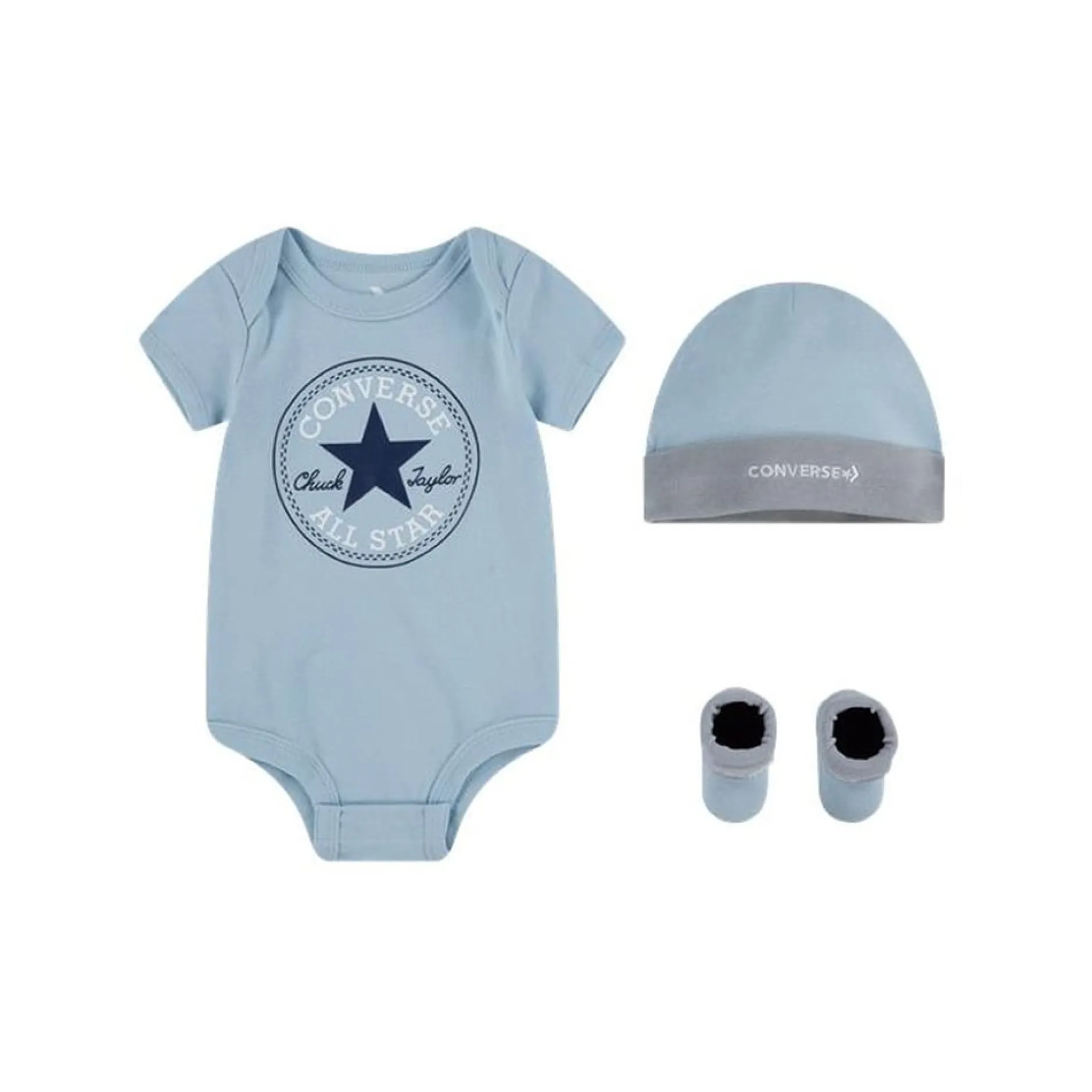 Chapeaux, Bonnets, Écharpes|Chaussettes, Chaussons*Converse Coffret Bodie + Bonnet + Chaussons 6-12 mois de Bleu
