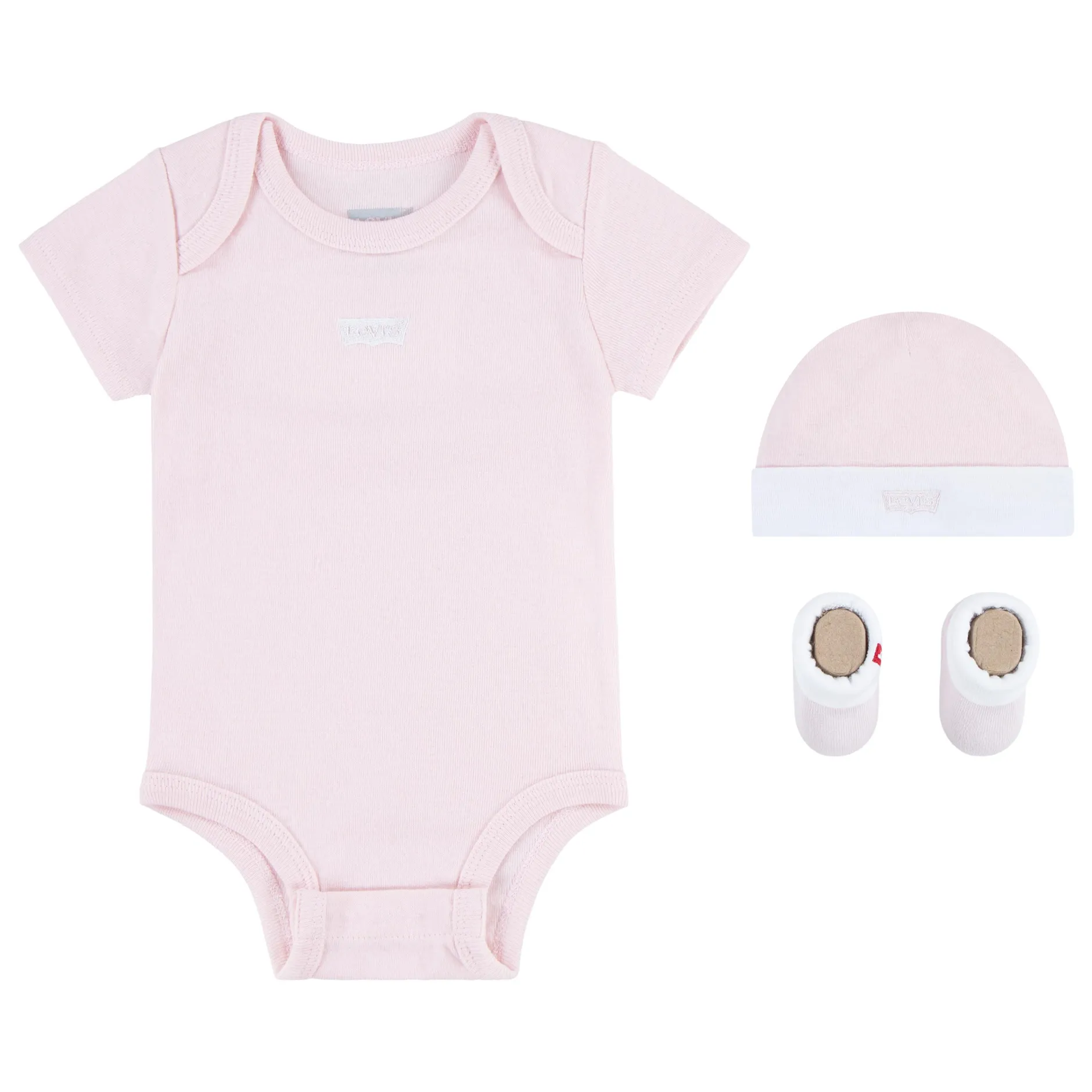 Chapeaux, Bonnets, Écharpes|Chaussettes, Chaussons*Levi's Kids Coffret naissance Body + Bonnet + Chaussons de Rose