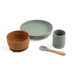 Coffrets*Maïka Coffret Repas en Silicone de Sauge / Ocre