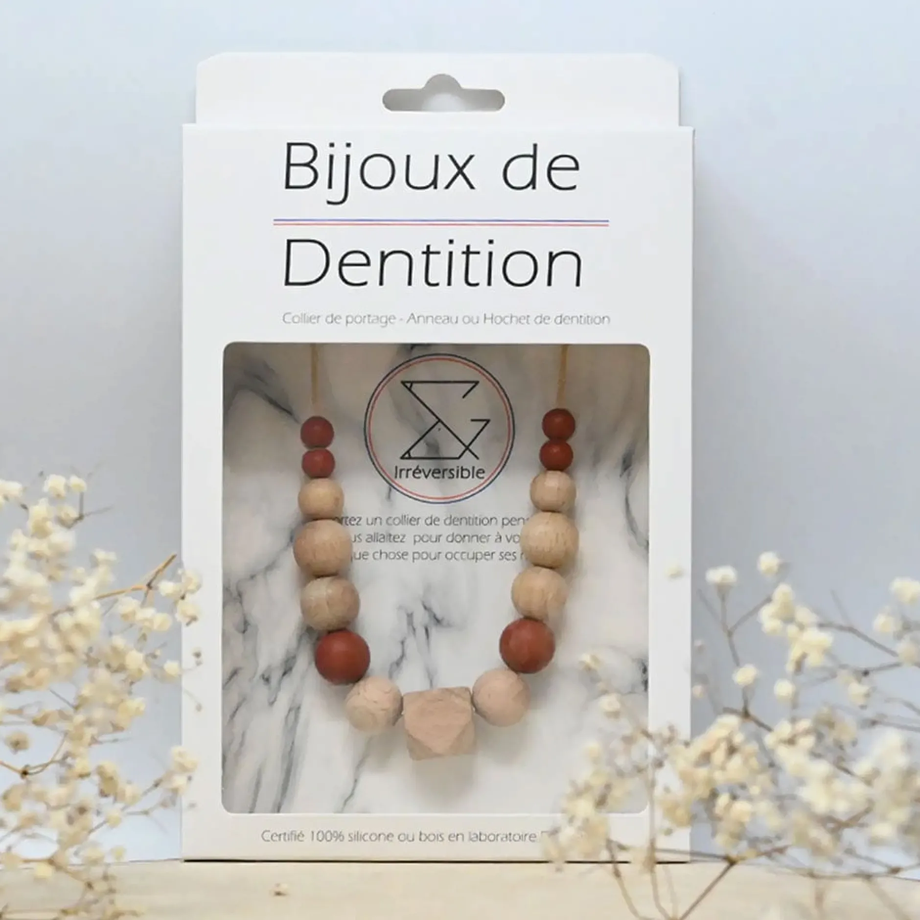 Bijoux|Soins & Beauté*Irréversible Collier d'allaitement et de portage de Rouille et bois
