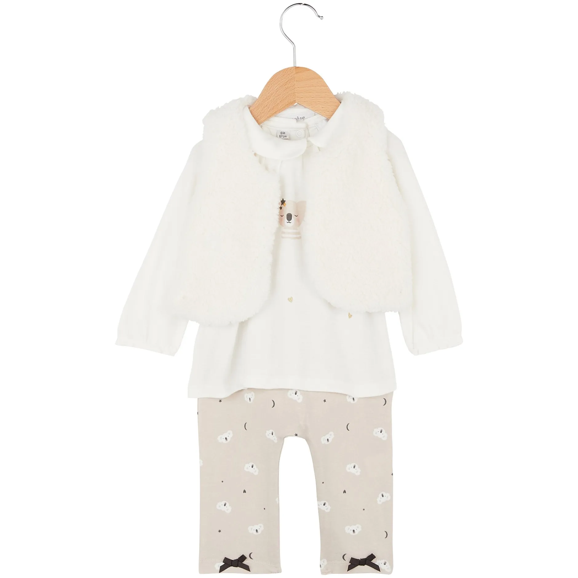 Combinaisons, Salopettes|Prématuré*Marèse Combinaison + gilet Petit Koala de Écru/Beige