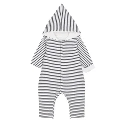 Combinaisons, Salopettes|Combinaisons, Salopettes*Petit Bateau Combinaison longue ouatinée à capuche de Blanc/Bleu