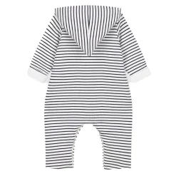 Combinaisons, Salopettes|Combinaisons, Salopettes*Petit Bateau Combinaison longue ouatinée à capuche de Blanc/Bleu