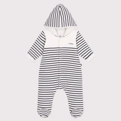 Combinaisons, Salopettes|Combinaisons, Salopettes*Petit Bateau Combinaison ouatinée à capuche et pieds de Marinière