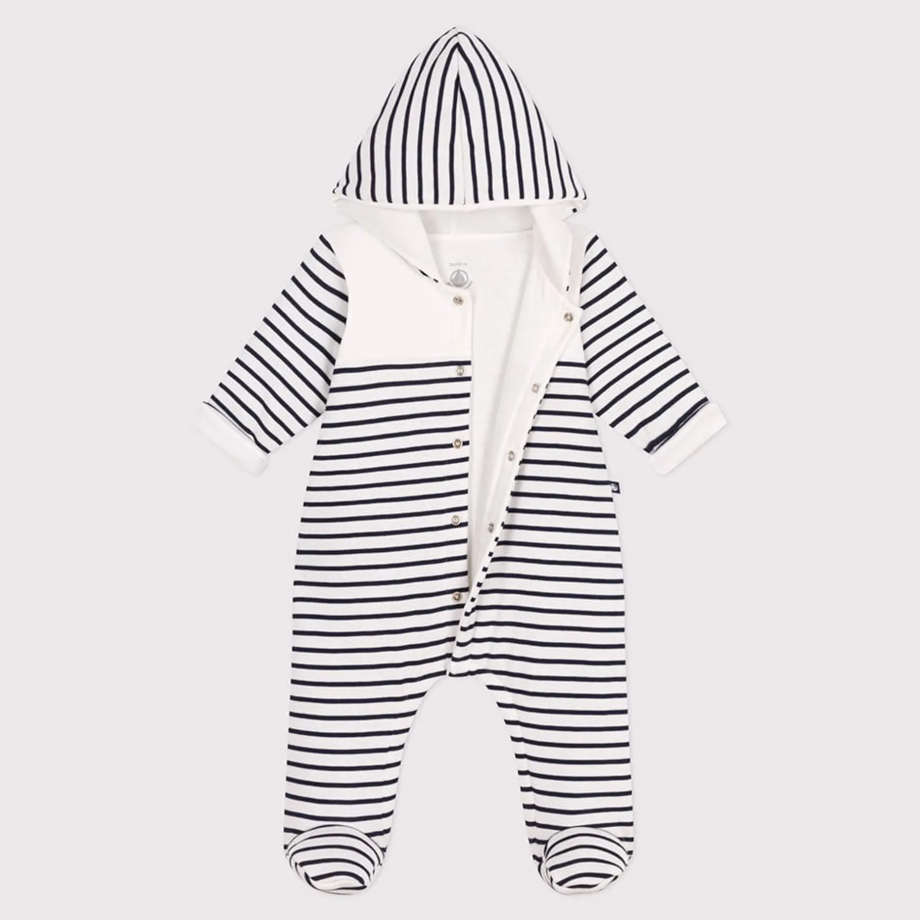 Combinaisons, Salopettes|Combinaisons, Salopettes*Petit Bateau Combinaison ouatinée à capuche et pieds de Marinière