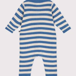 Combinaisons, Salopettes|Combinaisons, Salopettes*Petit Bateau Combinaison rayée en tricot de laine 6 mois de Bleu beach /Avalanche
