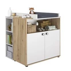 Commodes*Galipette Commode 2 portes Arthur de Blanc/Chêne