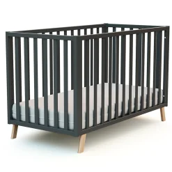 Lits 60X120 Évolutifs*AT4 Confort Lit Evolutif en bois 60 x 120 cm de Gris Graphite