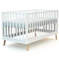 Lits 70X140 Évolutifs*AT4 Confort Lit Évolutif 70 x 140 cm de Hêtre et Blanc