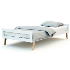 Lits 70X140 Évolutifs*AT4 Confort Lit Évolutif 70 x 140 cm de Hêtre et Blanc