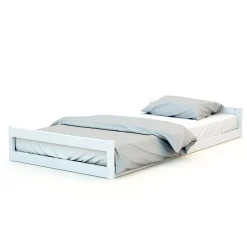 Lits 70X140 Évolutifs*AT4 Confort Lit Évolutif 70 x 140 cm de Hêtre et Blanc