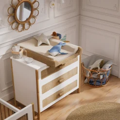 Plans À Langer|Plans*Théo Coquillage Plan à langer tressage naturel de Rotin naturel