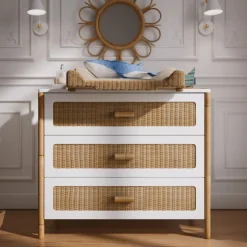 Plans À Langer|Plans*Théo Coquillage Plan à langer tressage naturel de Rotin naturel