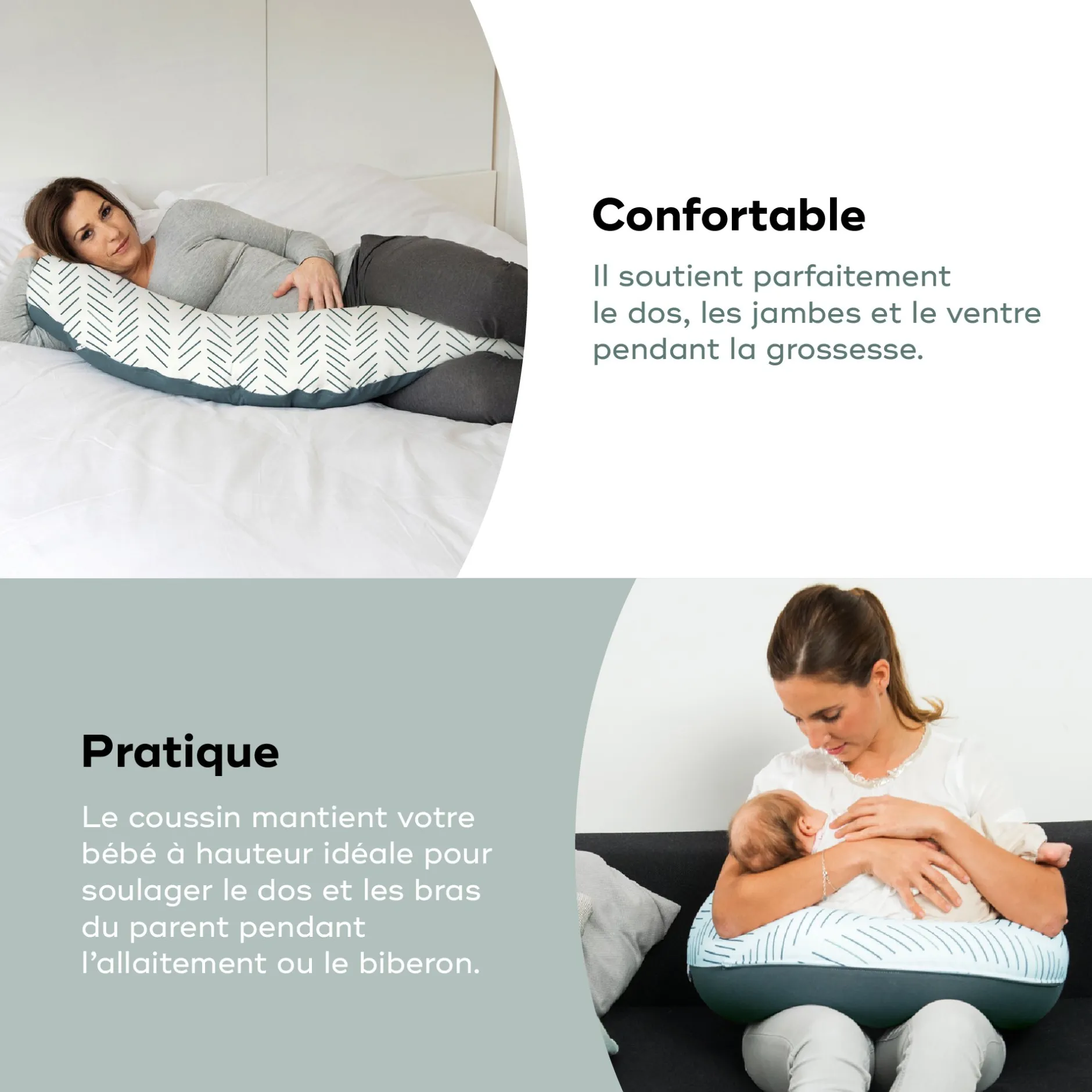 Cales-Bébé|Coussins D'Allaitement*Babymoov Coussin de maternité doomoo Buddy de Ethnic Petrol