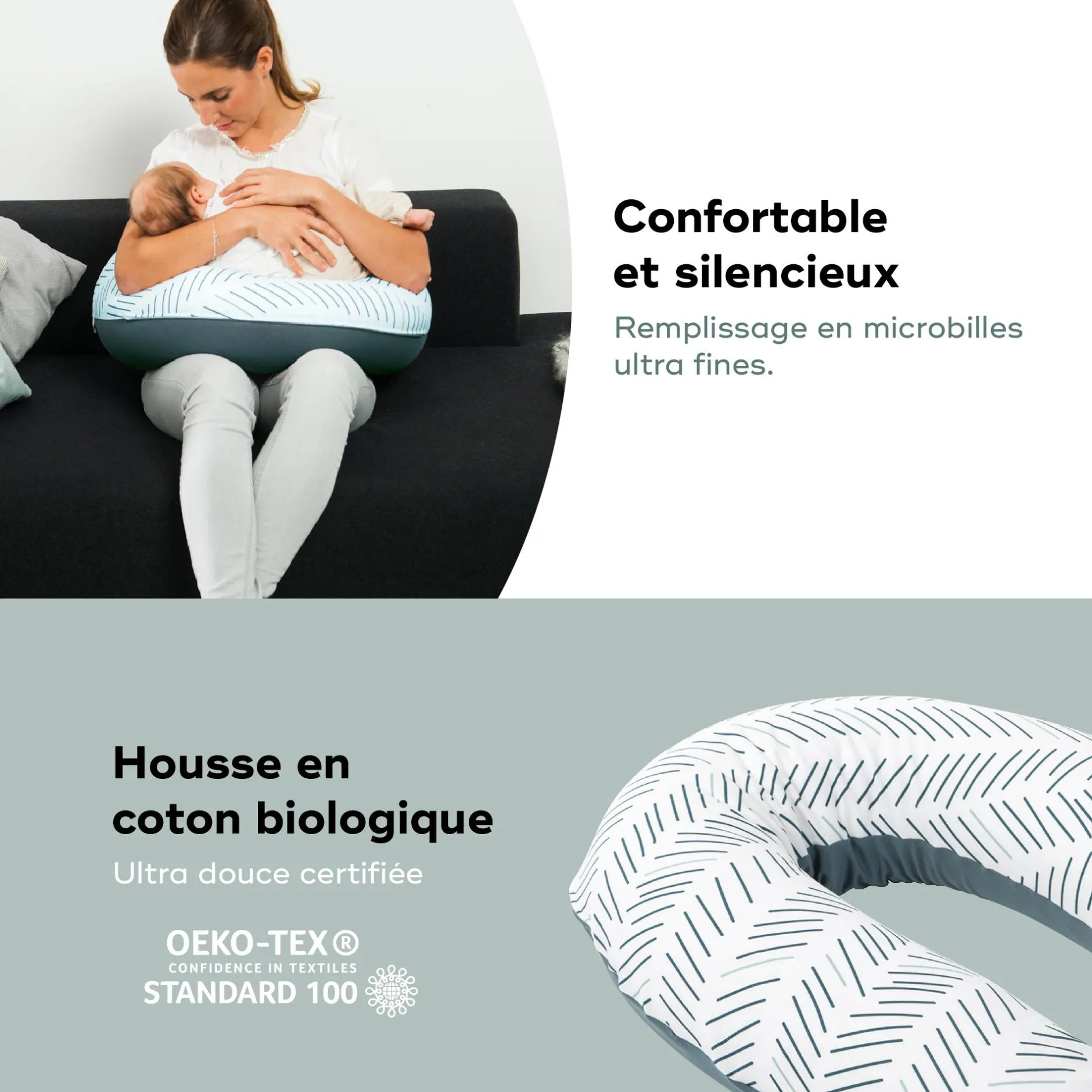 Cales-Bébé|Coussins D'Allaitement*Babymoov Coussin de maternité doomoo Buddy de Ethnic Petrol