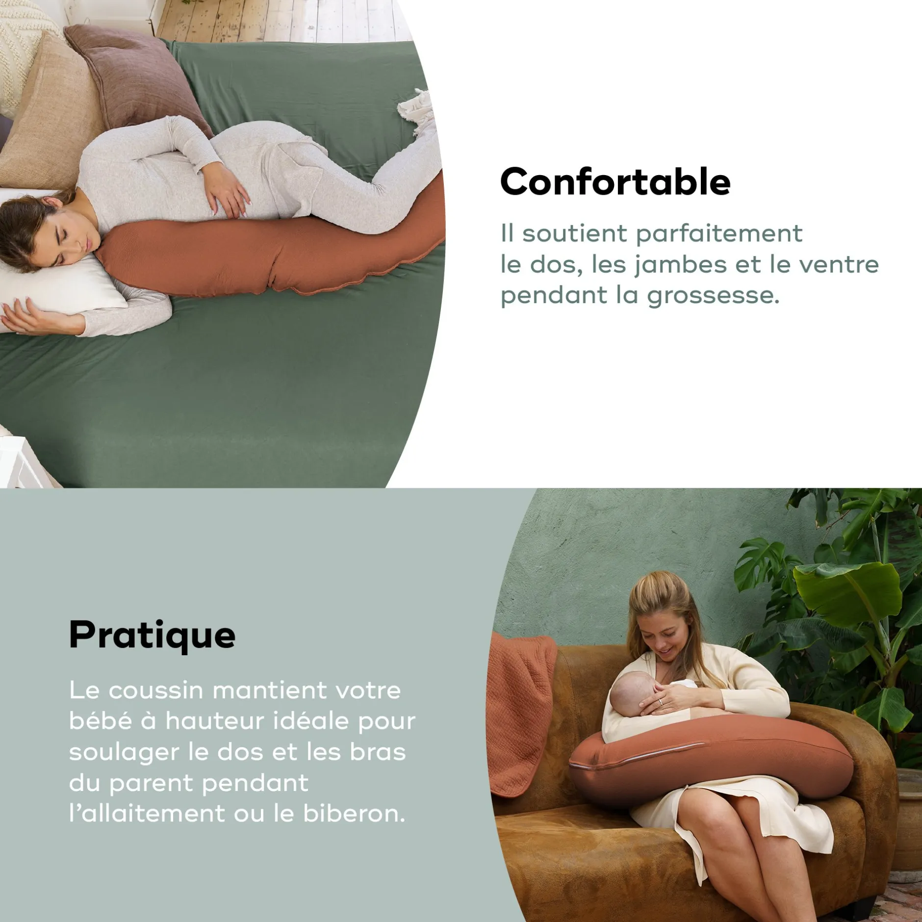 Coussins D'Allaitement|Coussins D'Allaitement*Babymoov Coussin de maternité doomoo Buddy de Tetra Terracotta