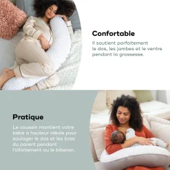 Cales-Bébé|Coussins D'Allaitement*Babymoov Coussin de maternité doomoo Buddy de risotto taupe