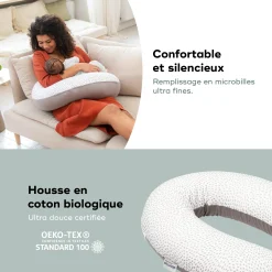 Cales-Bébé|Coussins D'Allaitement*Babymoov Coussin de maternité doomoo Buddy de risotto taupe