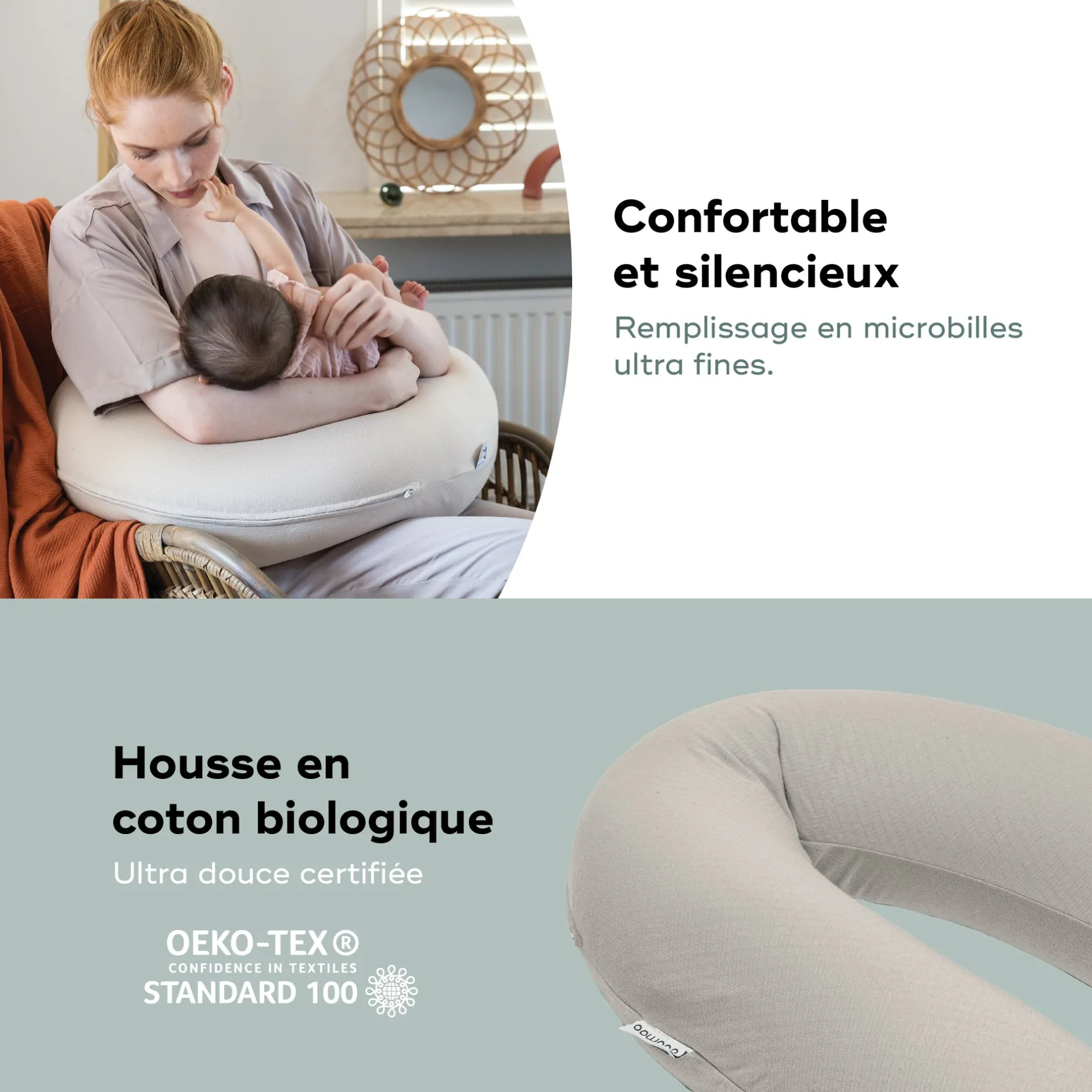Coussins D'Allaitement|Coussins D'Allaitement*Babymoov Coussin de maternité doomoo Tetra de Jersey Sand