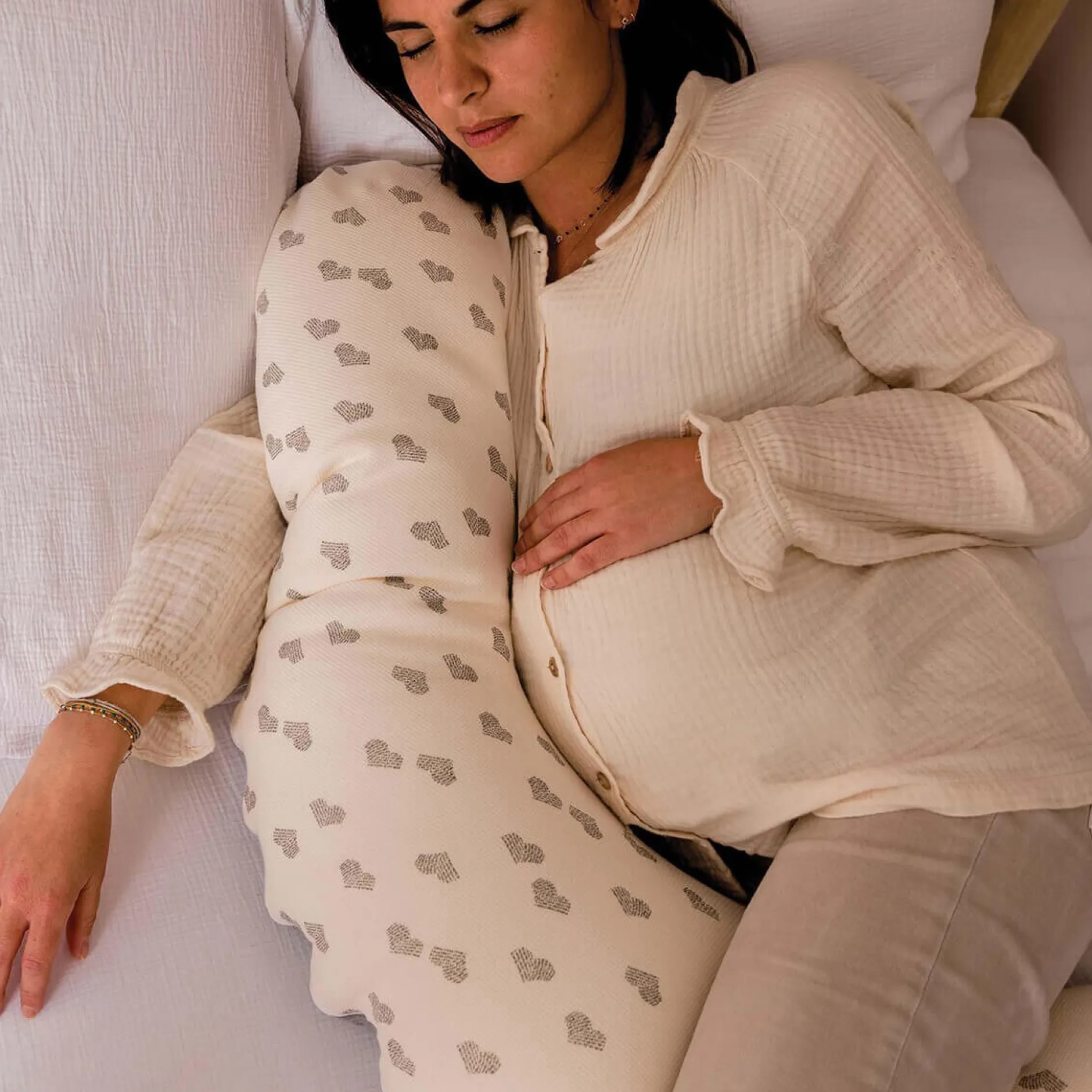 Coussins D'Allaitement|Coussins D'Allaitement*Candide Coussin de Maternité Multirelax de jersey Cœur / Gris