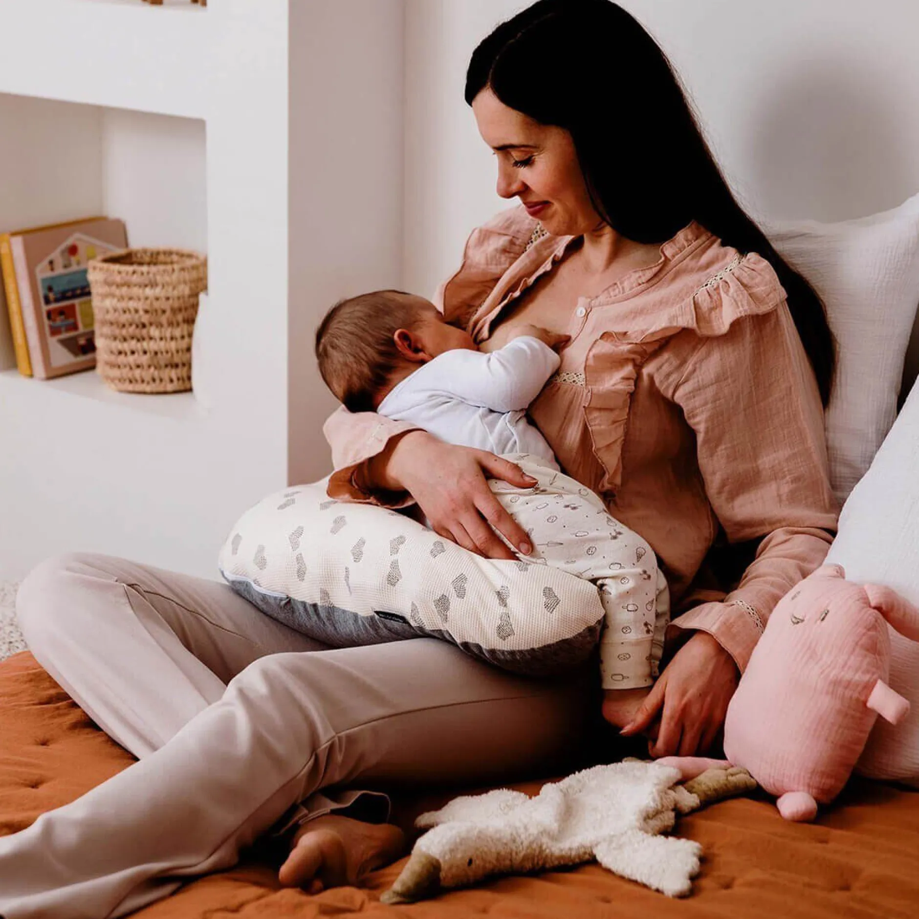 Coussins D'Allaitement|Coussins D'Allaitement*Candide Coussin de Maternité Multirelax de jersey Cœur / Gris