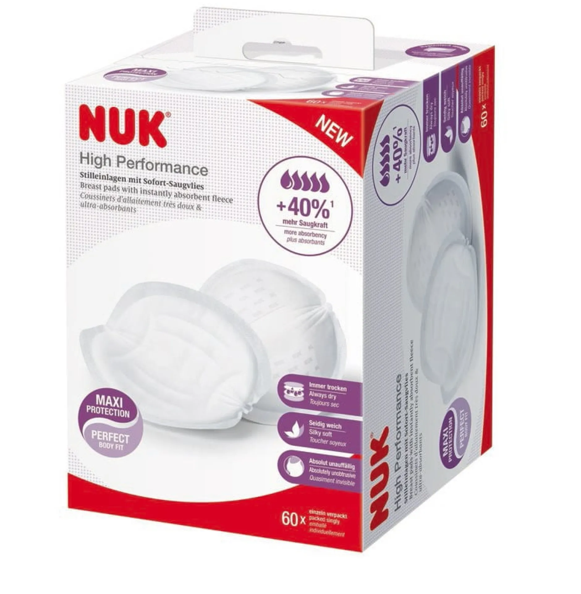 Accessoires De Soin Allaitement*Nuk Coussinets d'allaitement High Performance 60 pièces de