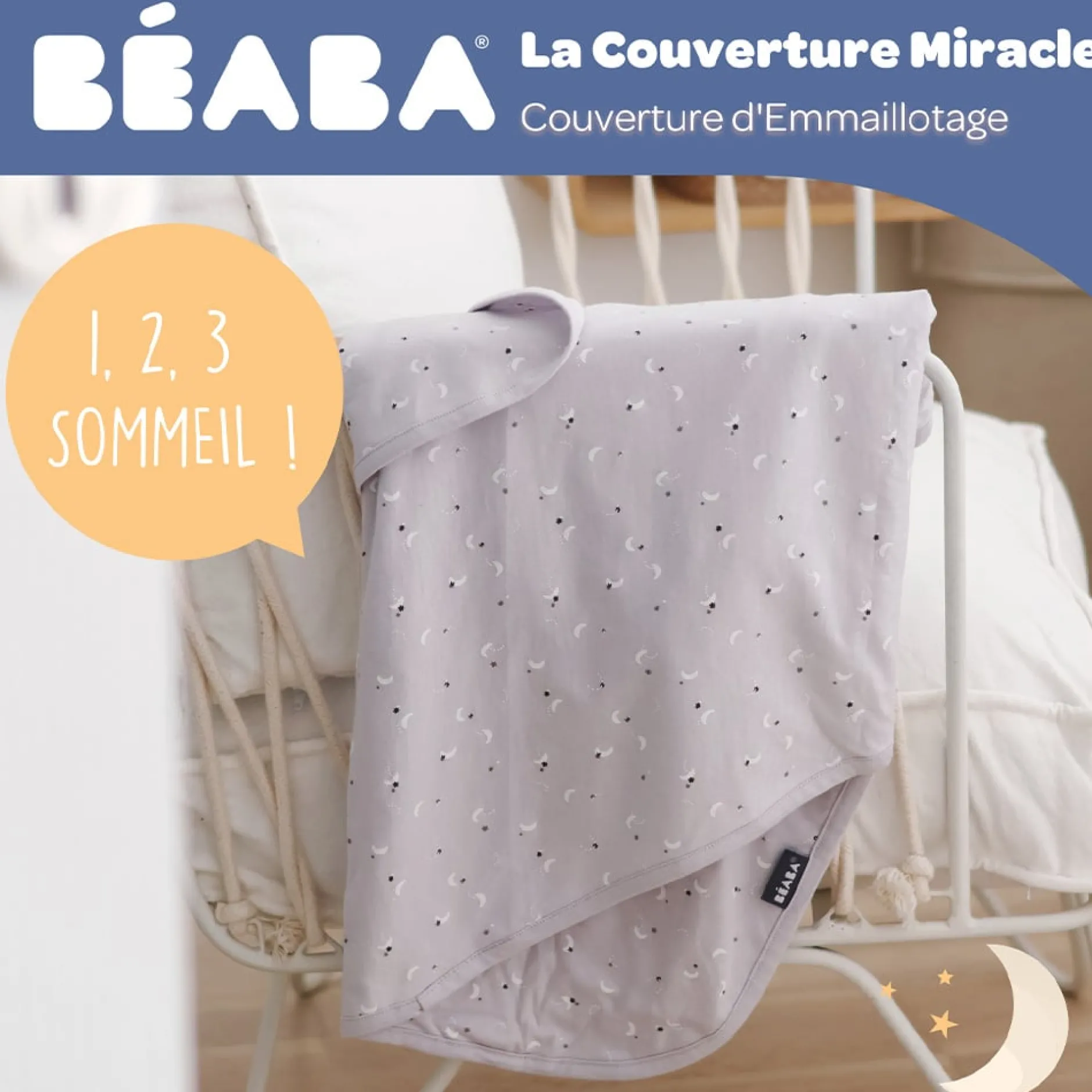 Couvertures*Béaba Couverture Miracle de Moon and Stars