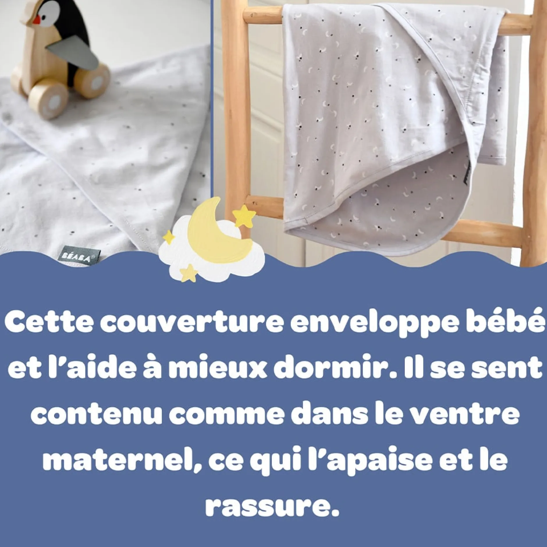 Couvertures*Béaba Couverture Miracle de Moon and Stars