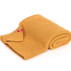 Couvertures*Vox Couverture tricotée pure 80 x 100 cm de Moutarde