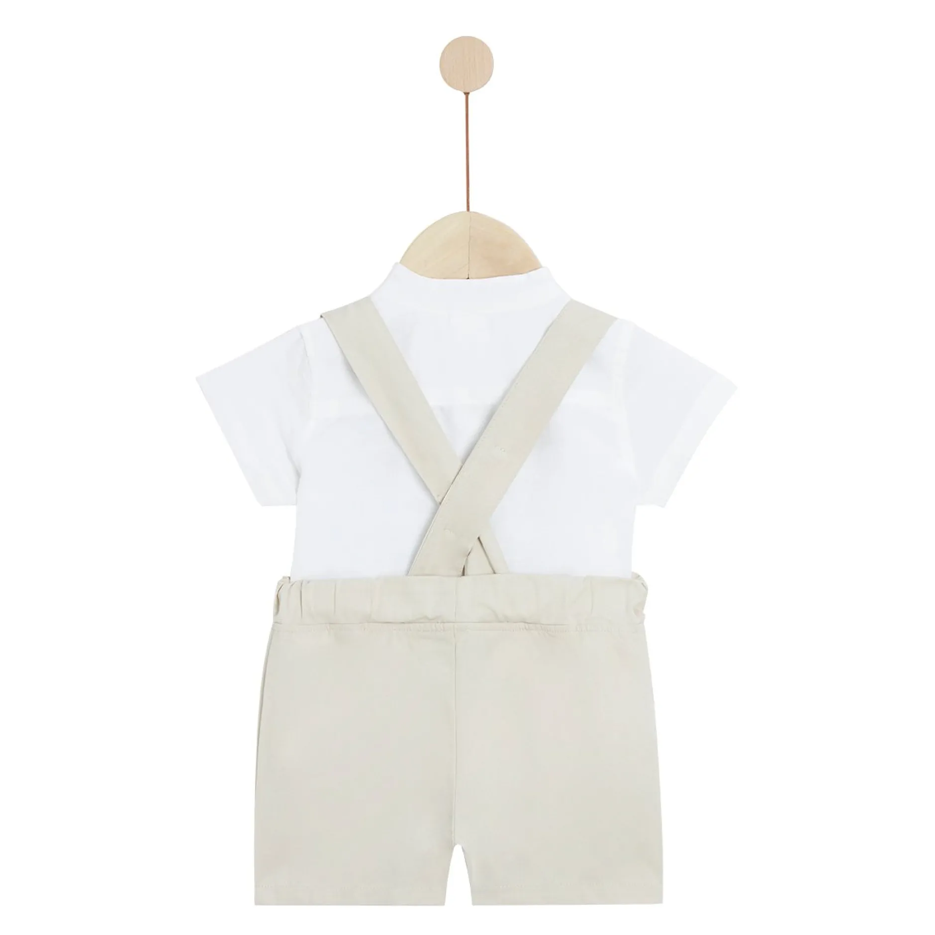 Combinaisons, Salopettes|T-Shirts, Polos, Chemises*P'tit bisou Cérémonie Ensemble chemise salopette de Beige