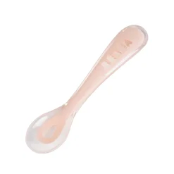 Couverts*Béaba Cuillère 2ème âge soft en silicone de Pink