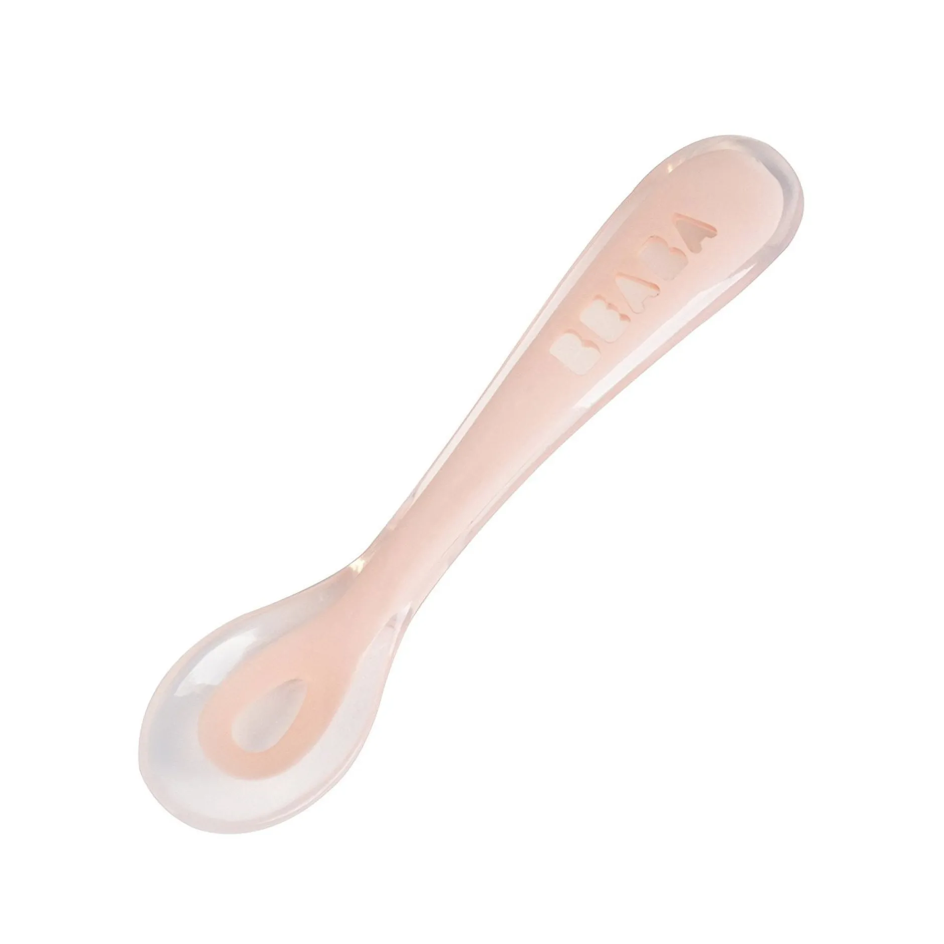 Couverts*Béaba Cuillère 2ème âge soft en silicone de Pink